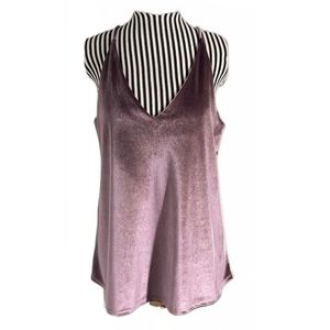 Dear Apple Caramela Velvet V-Neck Tank Top (S) NWT